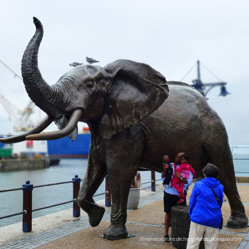 Metall öffentliche Dekoration im Freien große Bronze Elefant Skulptur